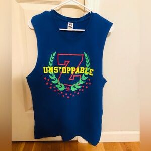 Zumba Fitness Unisex Blue 'Unstoppable' Tank Top